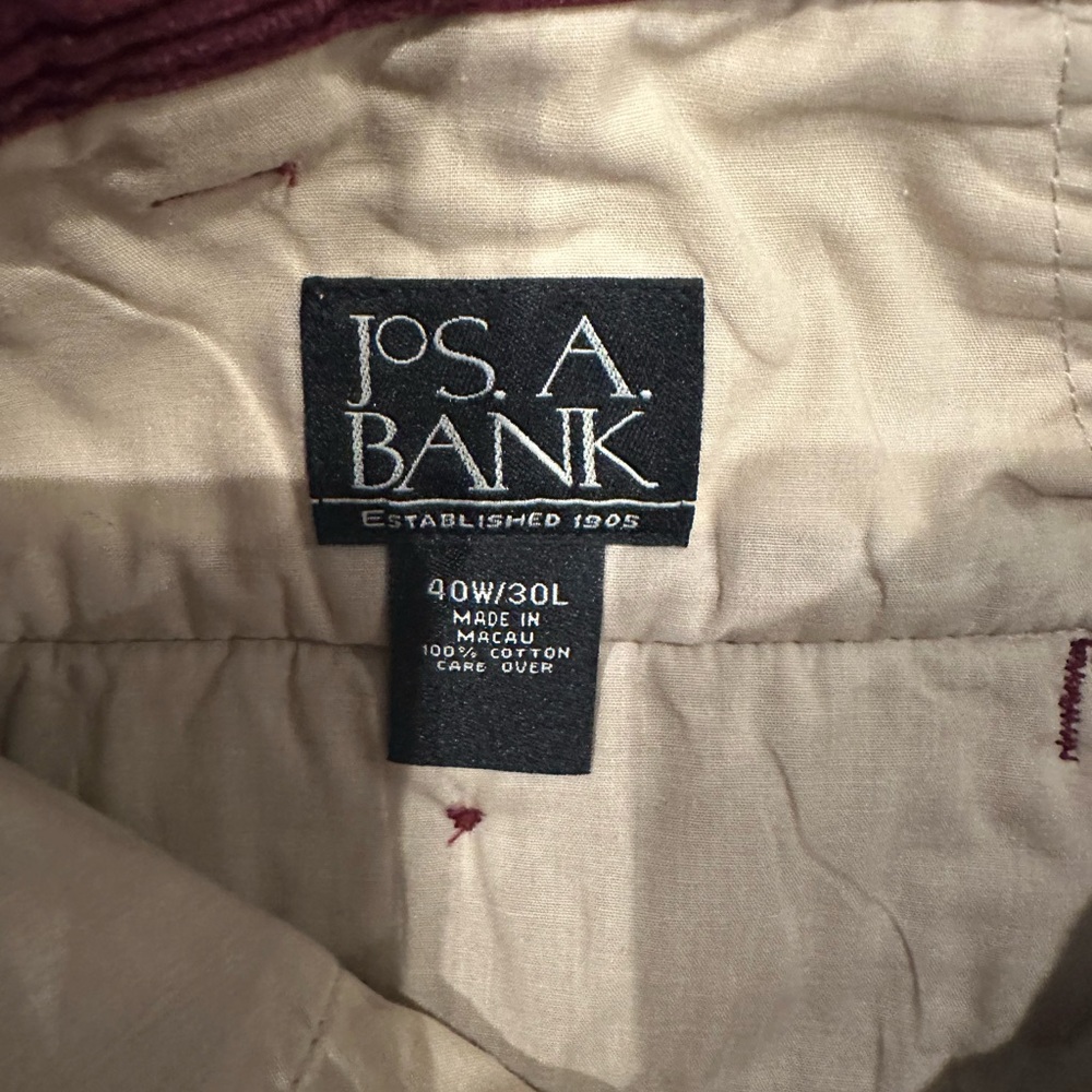 Jos. A. Bank Maroon/Burgundy Corduroy Pants 40/30 - Picture 3 of 4